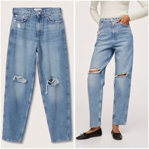 Mango High-Rise Tapered Jeans New